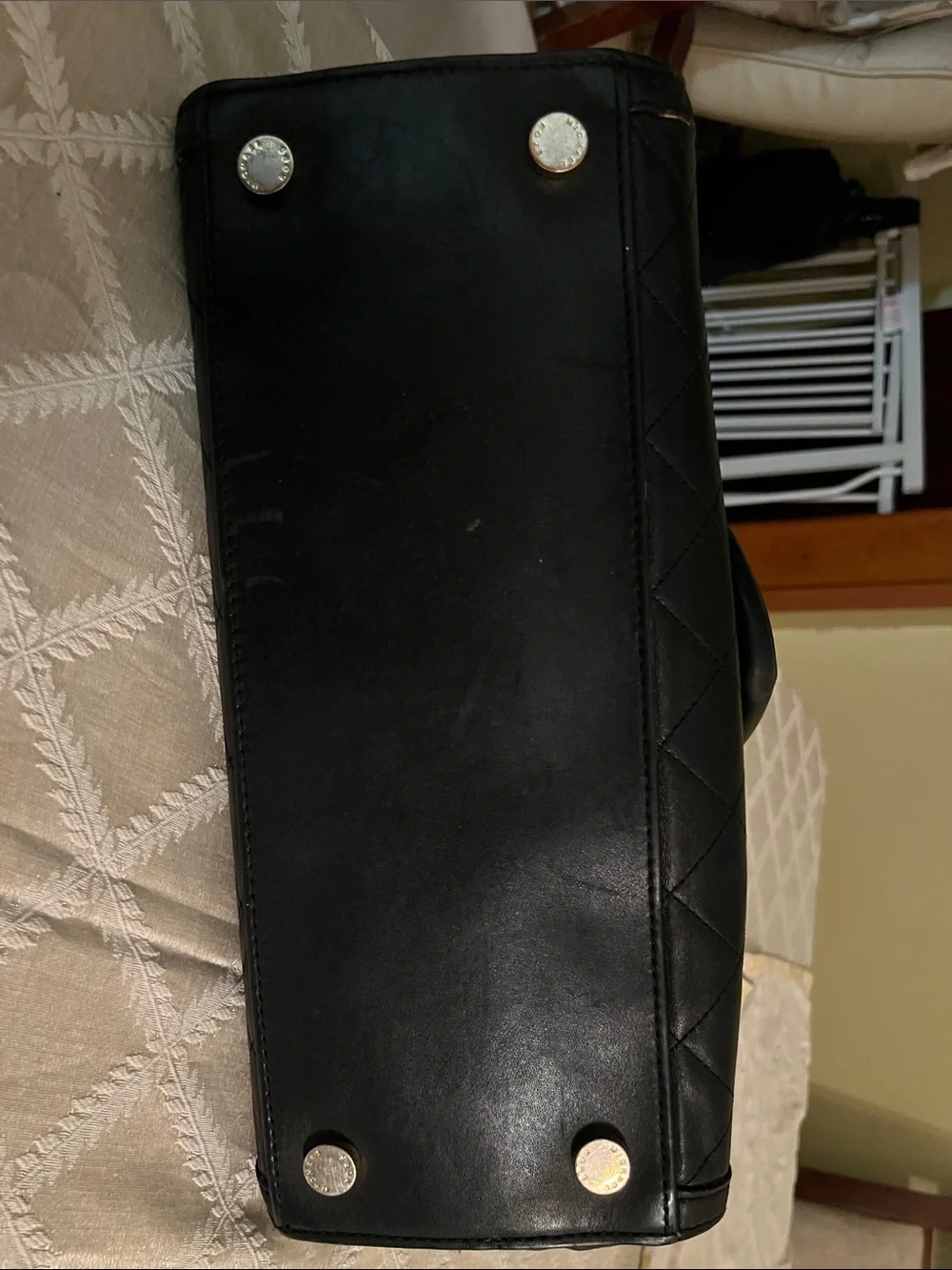 Michael Kors Selma Black Quilted Satchel with Gold Hardware
